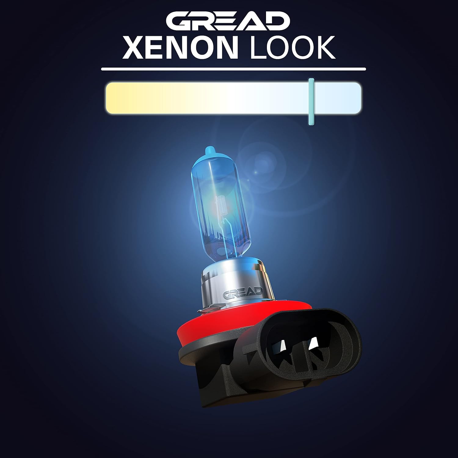 GREAD H8 Blueline Halogenlampe im Xenon-Look 8500K - 2er-Set