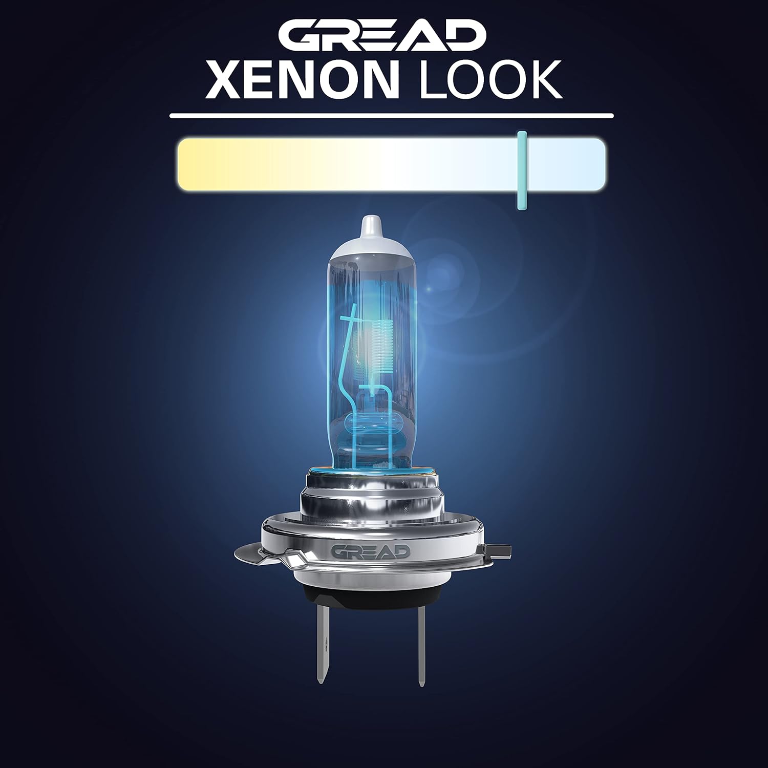 GREAD H7 Silverline Halogenlampe im Xenon-Look 8500K - 2er-Set