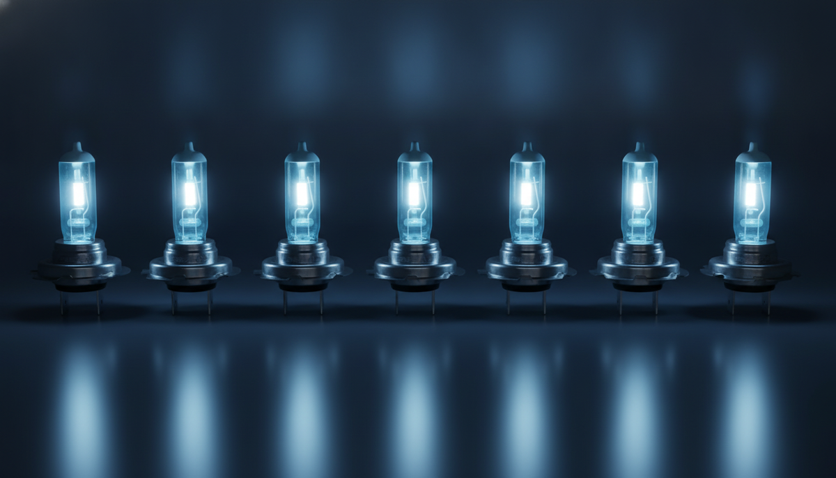 Mehrere H7-Lampen nebeneinander im Premium-Vergleich