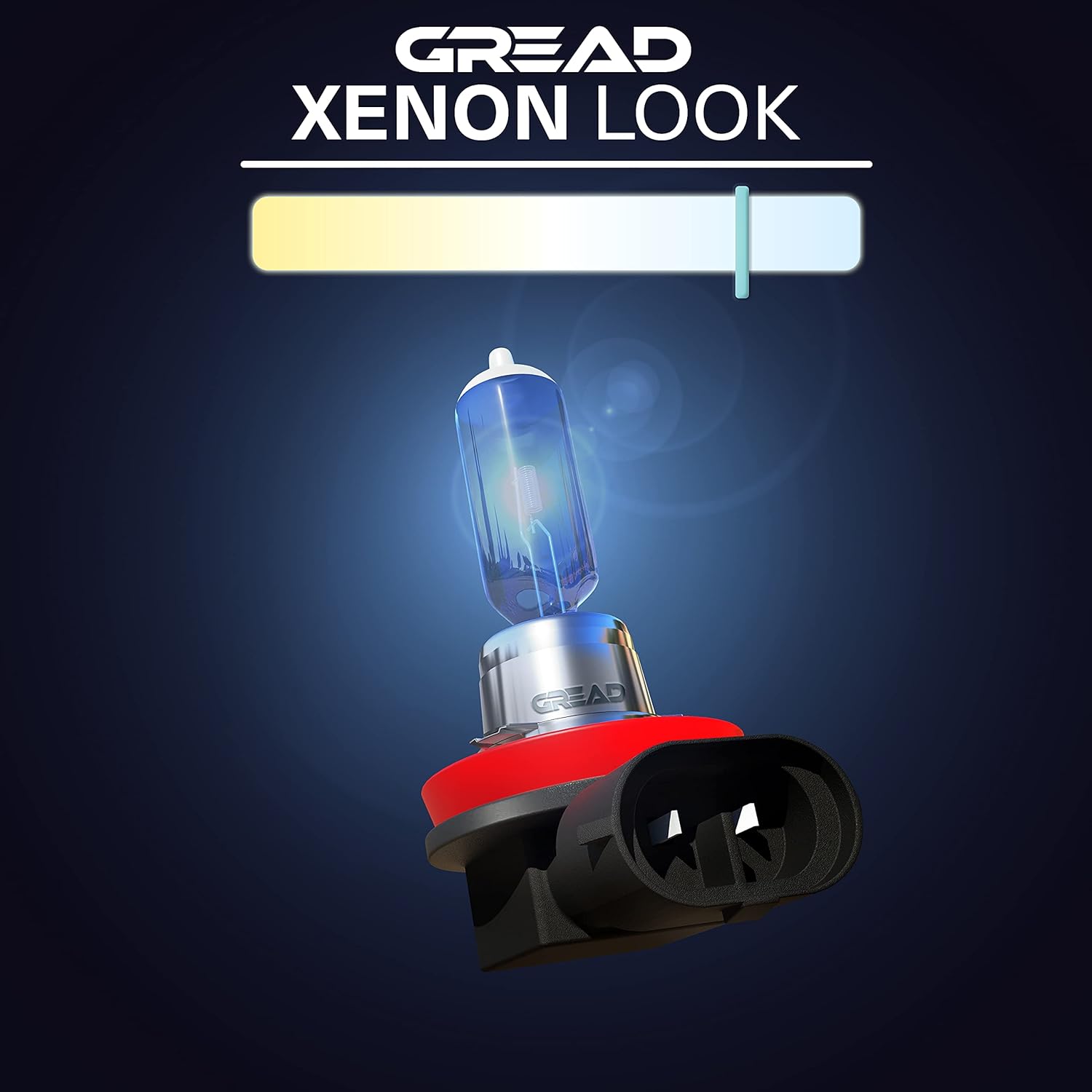 GREAD H11 Silverline Halogenlampe im Xenon-Look 8500K - 2er-Set
