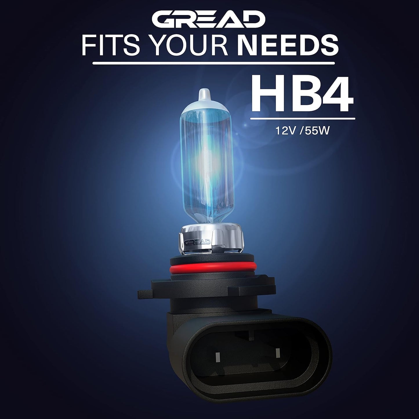 Gread - HB4 Lampe Auto HB4 12V 55W - super-white - Frontscheinwerfer 8500k E-Prüfzeichen eintragungsfrei - Xenon Optik - 2 Stück
