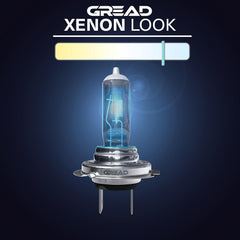 GREAD H7 Silverline Halogenlampe im Xenon-Look 8500K - 2er-Set