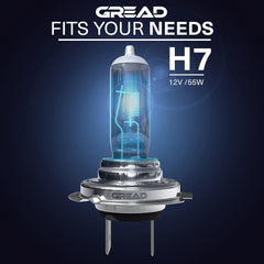 GREAD H7 Silverline Halogenlampe im Xenon-Look 8500K - 2er-Set