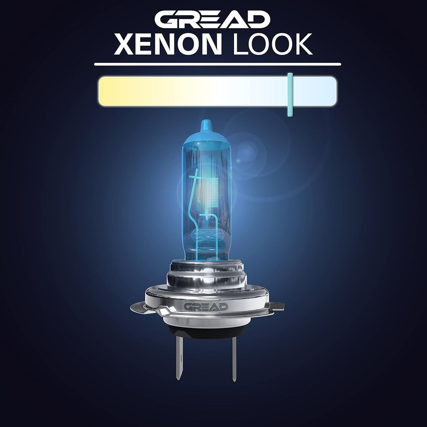 Gread - 2x H7 Halogen Lampen - super-white - 8500k 55W E-Prüfzeichen - Xenon Optik