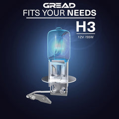 GREAD H3 Silverline Halogenlampe im Xenon-Look 8500K - 2er-Set