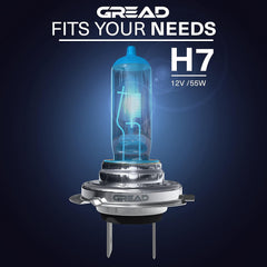 GREAD H7 Blueline Halogenlampe im Xenon-Look 8500K - 2er-Set