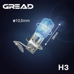 GREAD H3 Silverline Halogenlampe im Xenon-Look 8500K - 2er-Set