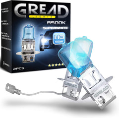 GREAD H3 Silverline Halogenlampe im Xenon-Look 8500K - 2er-Set