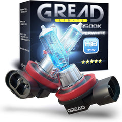 GREAD H8 Silverline Halogenlampe im Xenon-Look 8500K - 2er-Set